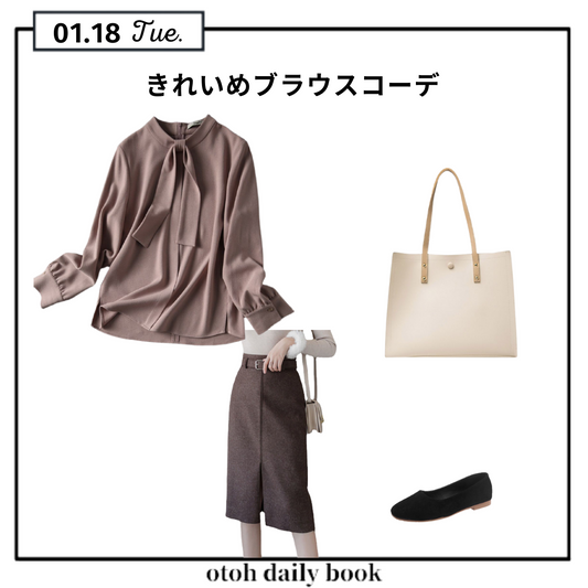 [1/18のコーデ]きれいめブラウスコーデ[daily book]