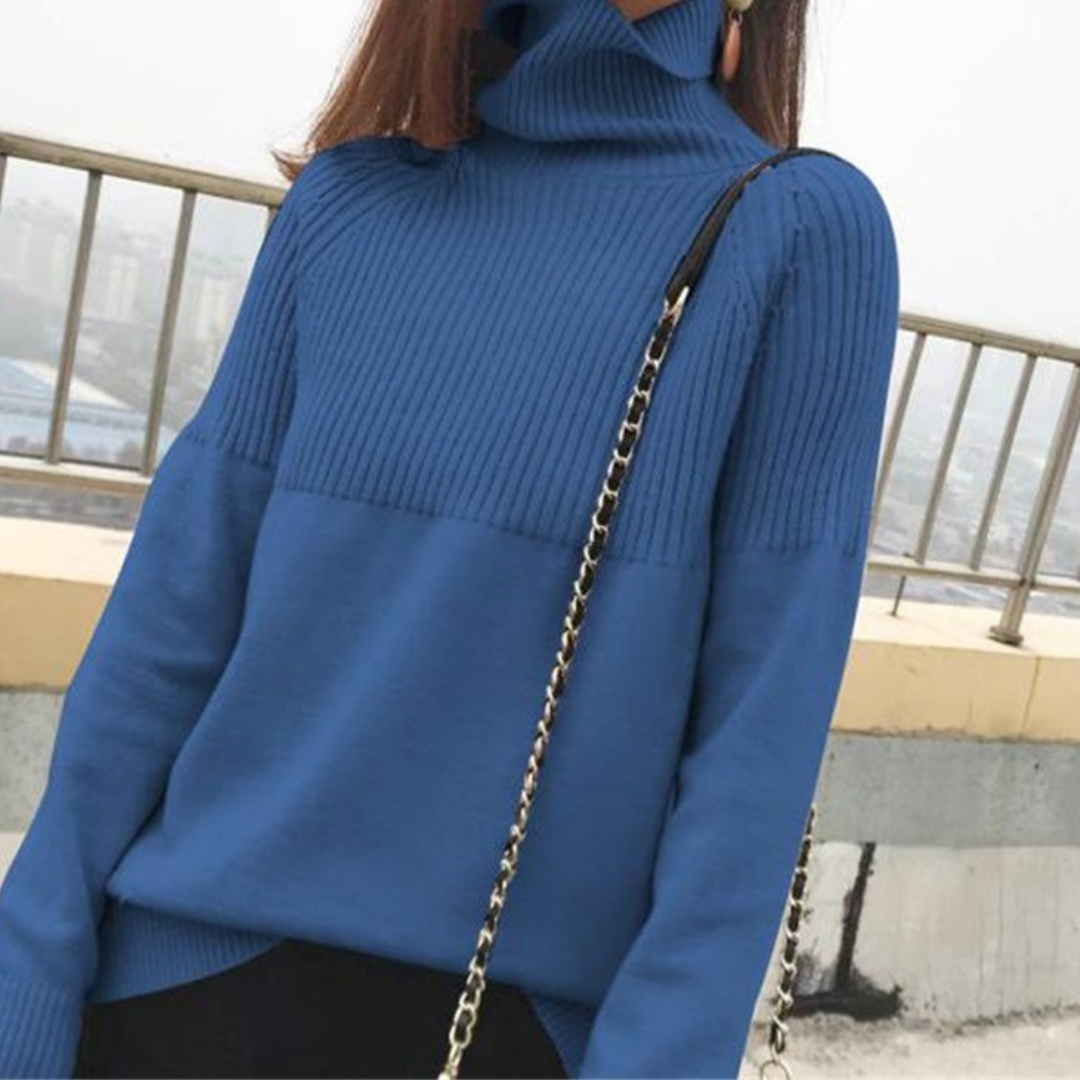 シンプルカラーハイネックニット otoh1274