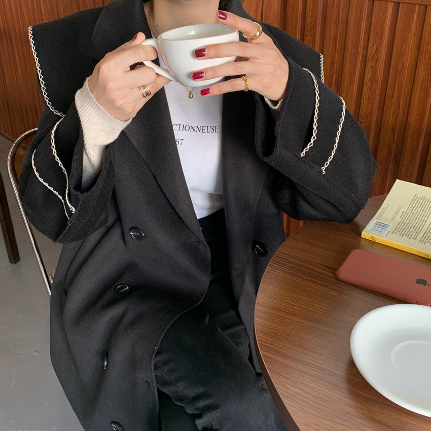 デザインダブルフレンチコート otoh1288