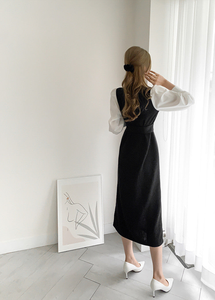 シャツスリーブロングニットワンピース otoh1513